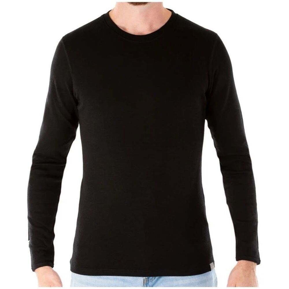 Meriwool men's 100% Super Fine Merino Wool Shirt 250 Base Layer Black M NWT